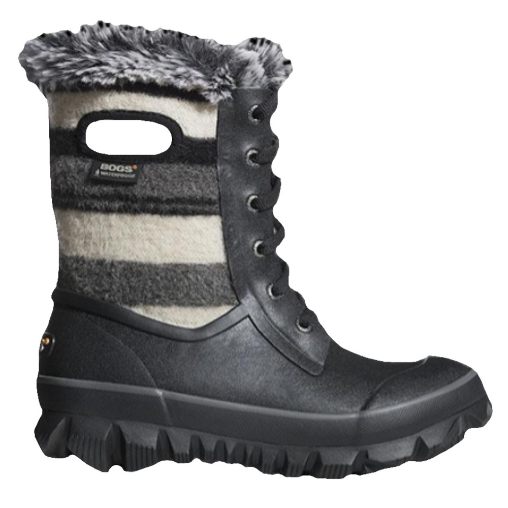 NWT Bogs Arcata Wool Boots Black Stripe